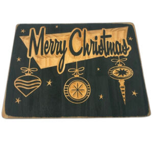 “Merry Christmas” Carved Wood Wall Hanging 🎄